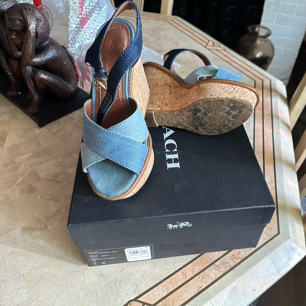COACH: Cross Wedges Denim
